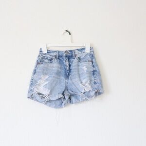 American Eagle Outfitters Ripped Blue Jean Shorts